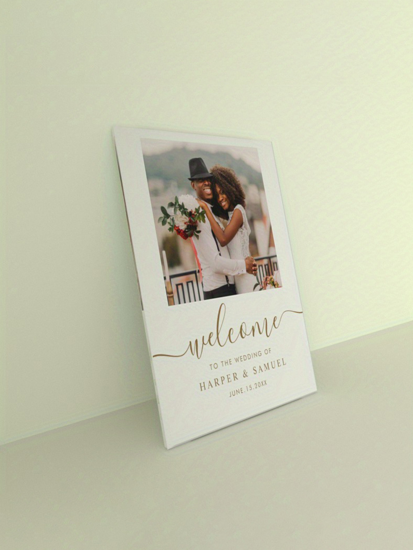 Custom Wedding Welcome Sign Photo Welcome Board Bride & Groom Names Date Decorative Display Stand Wedding Supplies Creative Personalized Signage